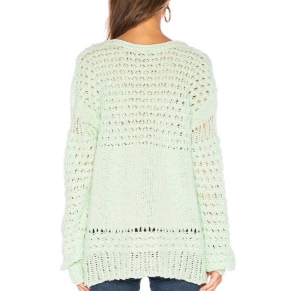 NWT Free People Crashing Waves Sweater Mint - Picture 7 of 8